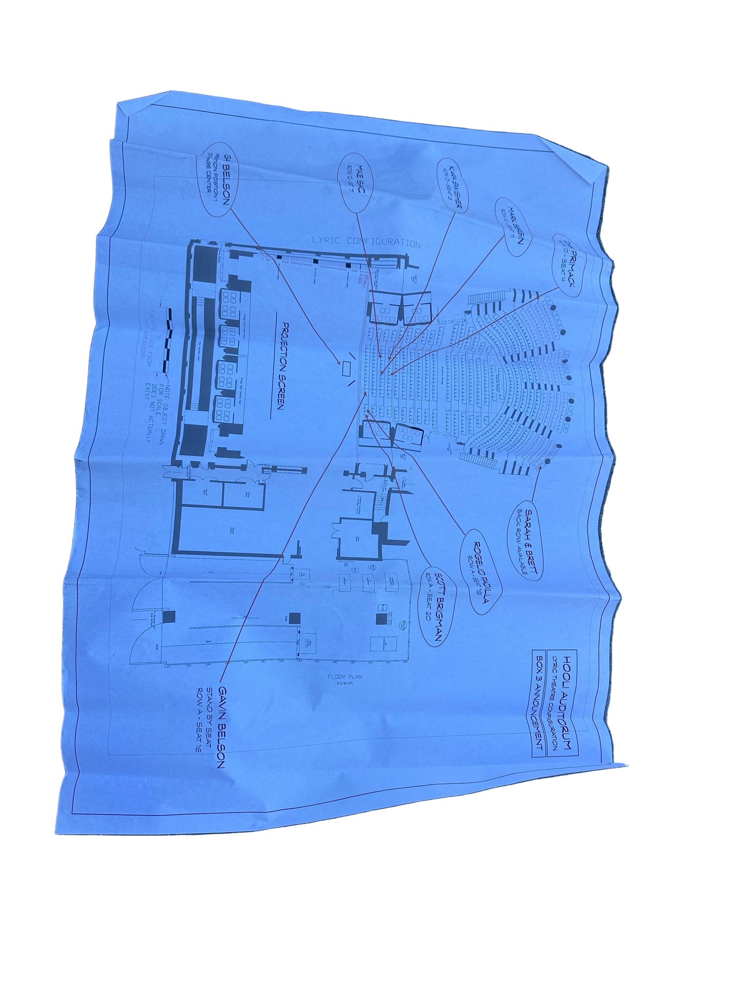 SILICON VALLEY: Hooli Auditorium Official Set Decoration Blue Prints (2)