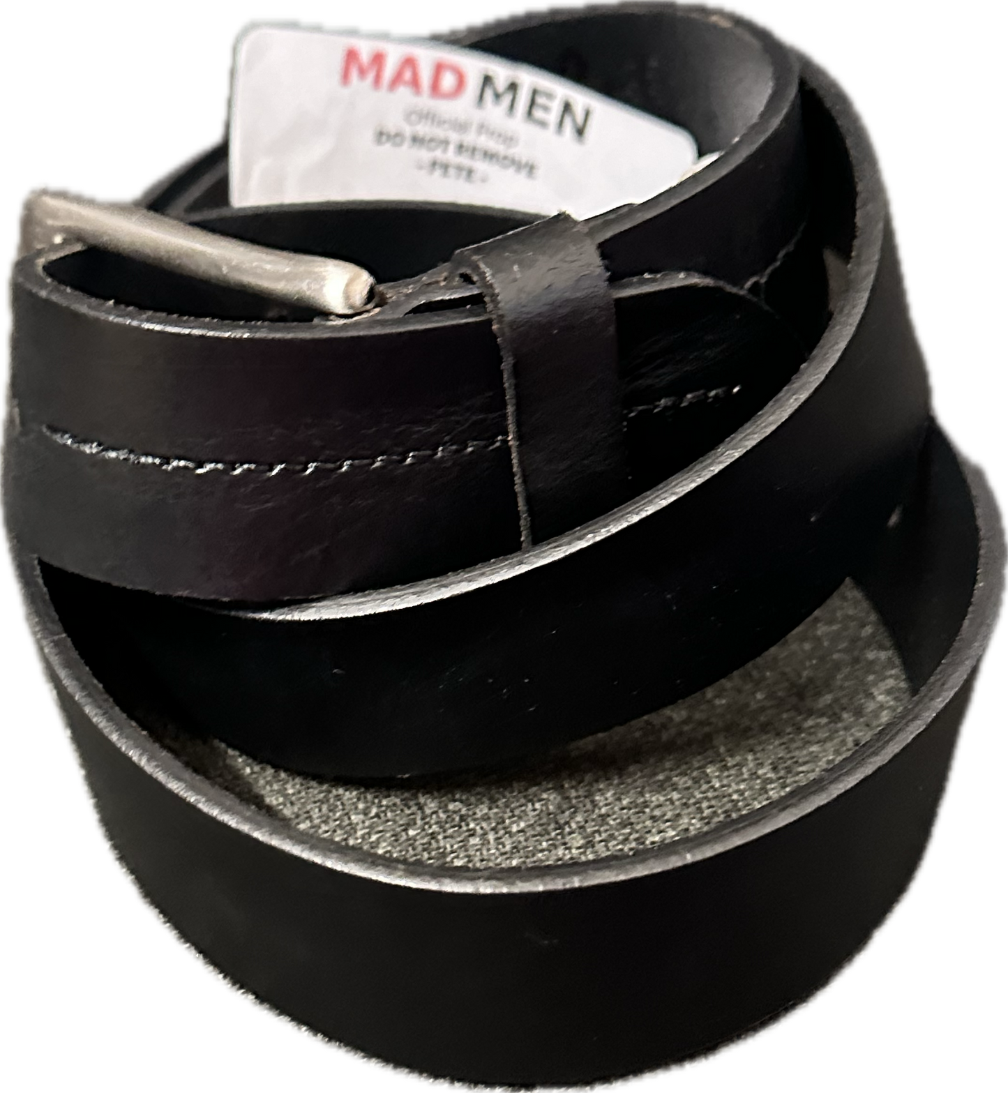 MAD MEN: Pete Campbell's 1960s Black Leather Belt (30-32)