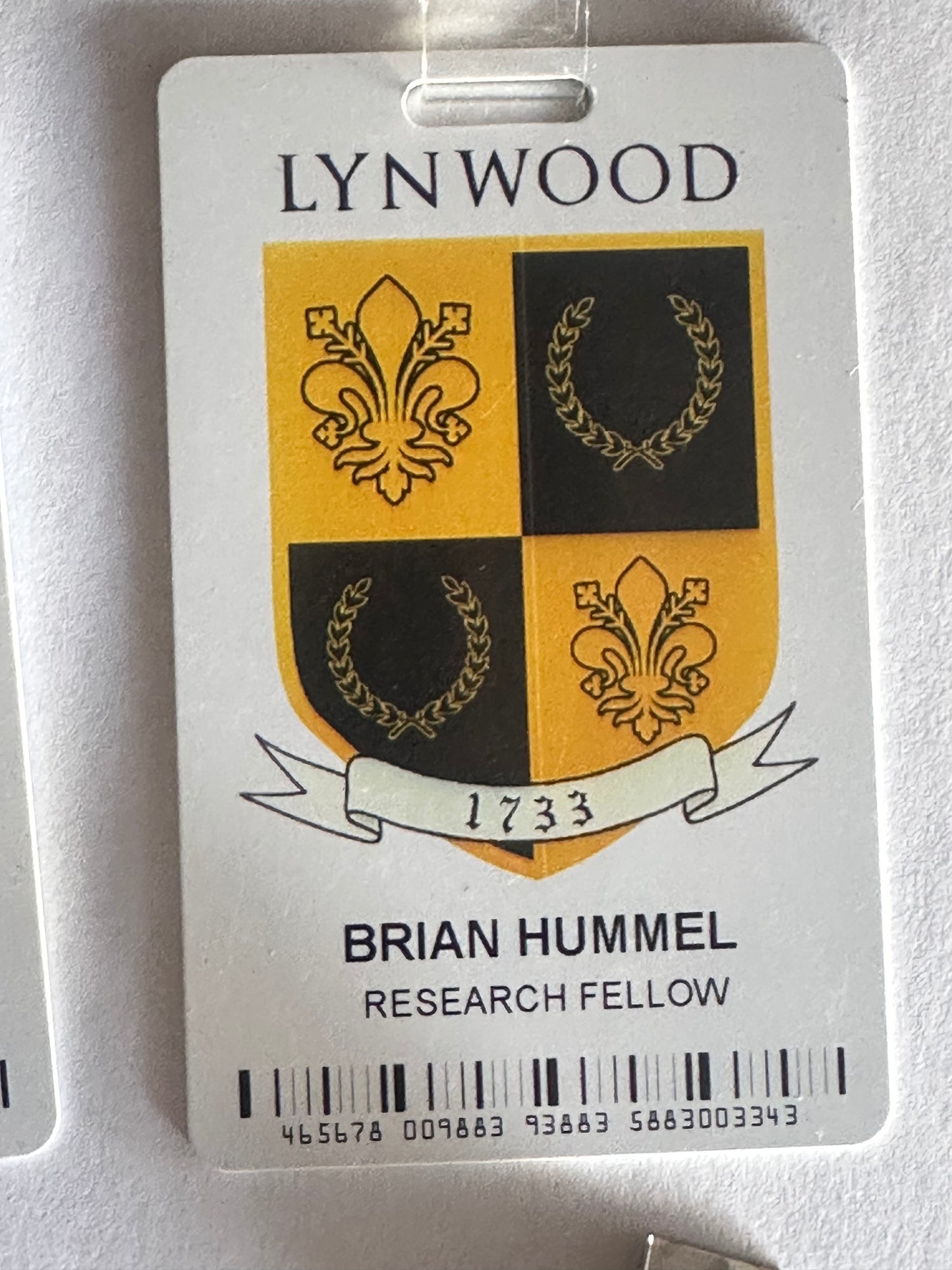 BONES: HERO Lynwood Research Fellow Badges from Season 11 Episode 16