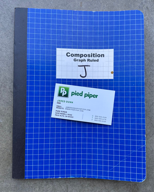 SILICON VALLEY: Jared’s Pied Piper Notebook and Card