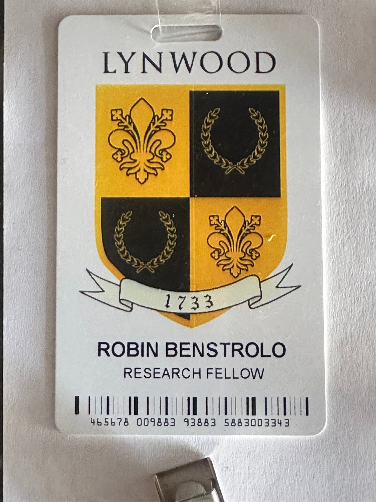 BONES: HERO Lynwood Research Fellow Badges from Season 11 Episode 16