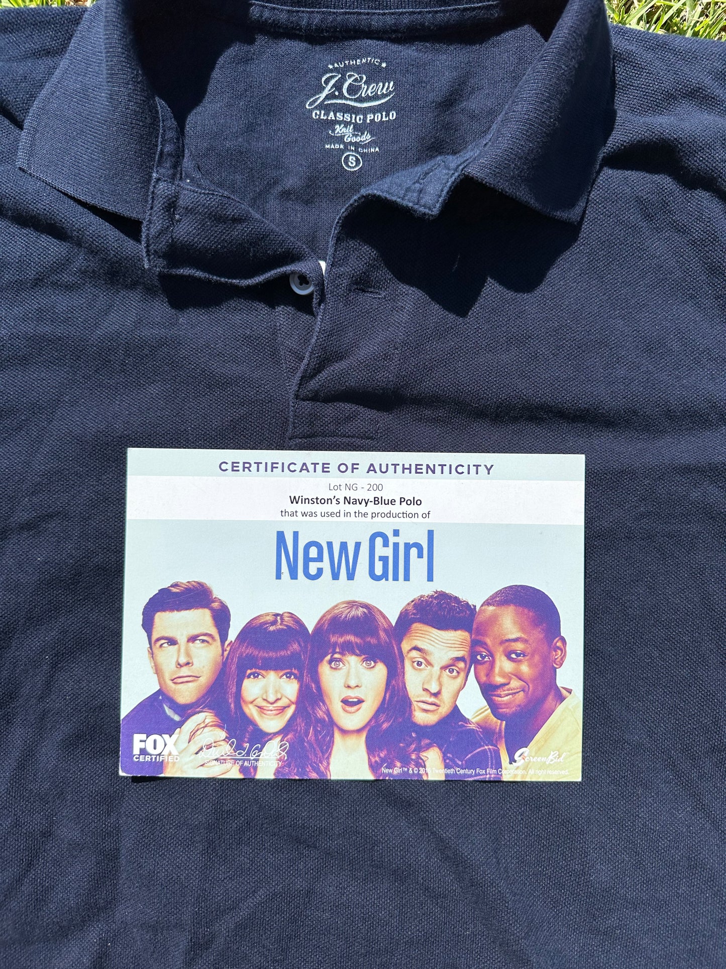 NEW GIRL: Winston's Navy Blue Short Sleeve Shirt (S)