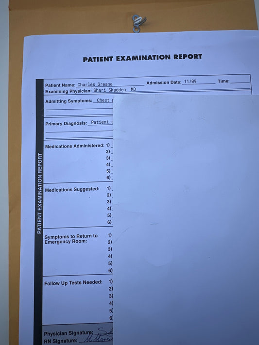 Ballers: Charles Greane's Patient Exam Report & Release Document (2)