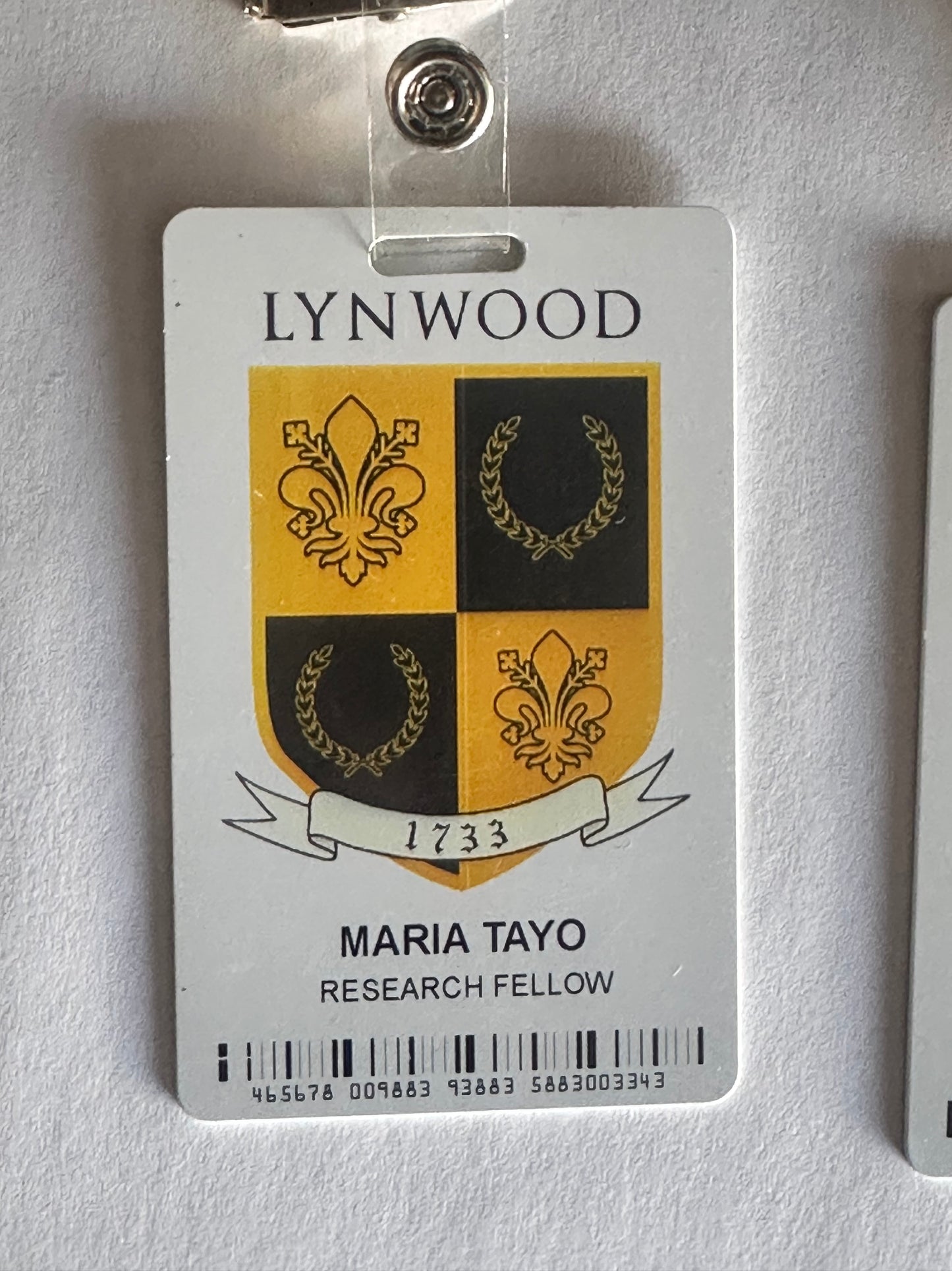 BONES: HERO Lynwood Research Fellow Badges from Season 11 Episode 16