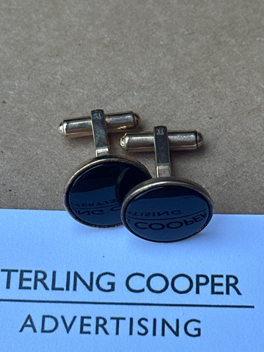 MAD MEN: Donald Draper Mid-Century Cufflinks from Season 2 Episode 7 "The Gold Violin" + Card