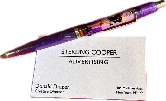 MAD MEN: Don's Business Card & vintage showgirl Pen