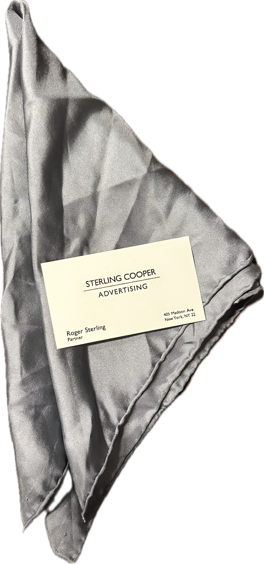 Mad Men: Roger Sterling's Vintage silk Pocket square and Sterling Cooper Draper Price Business Card