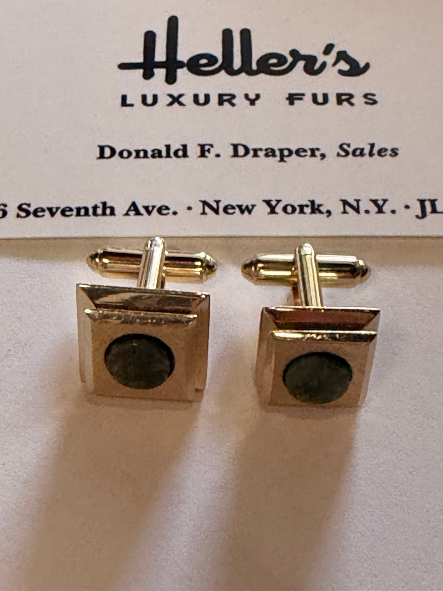 MAD MEN: Donald Draper Mid-Century Cufflinks from Season 2 Episode 7 + Card
