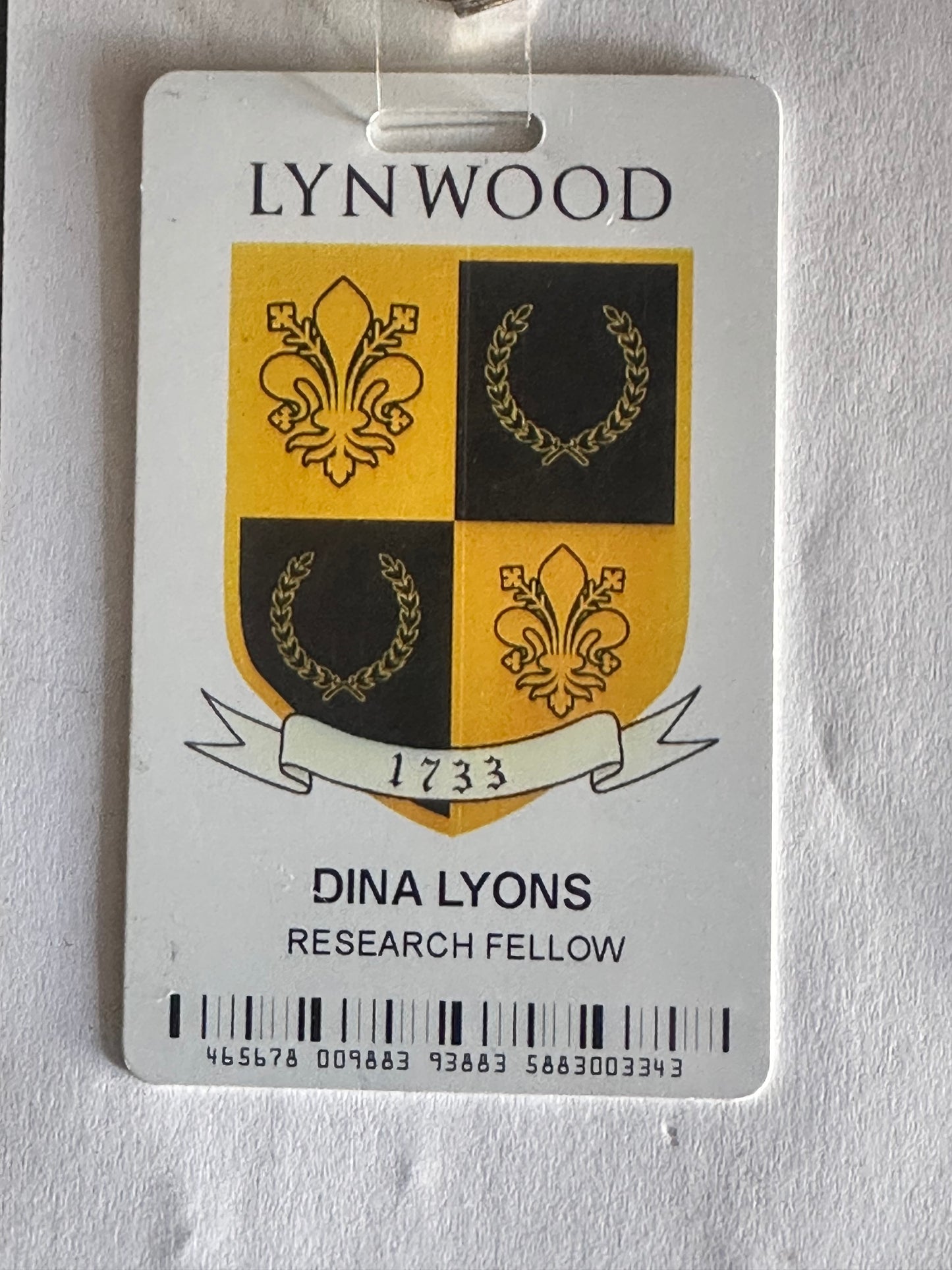 BONES: HERO Lynwood Research Fellow Badges from Season 11 Episode 16