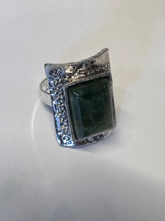 MAD MEN: Meagan Draper's Mid-Century adjustable silver Stone Ring