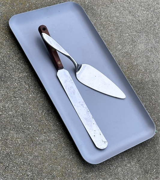 BONES: Brennan and Booth's Wedding Cake Spatulas and CB2 Serving Plate