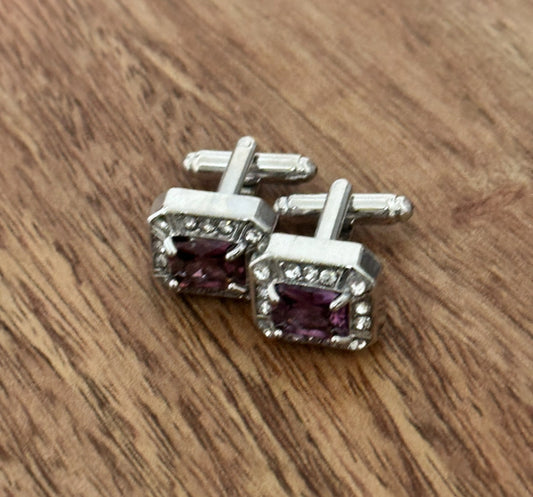 30 ROCK: Jack Donaghy HERO Silver and Purple Cufflinks