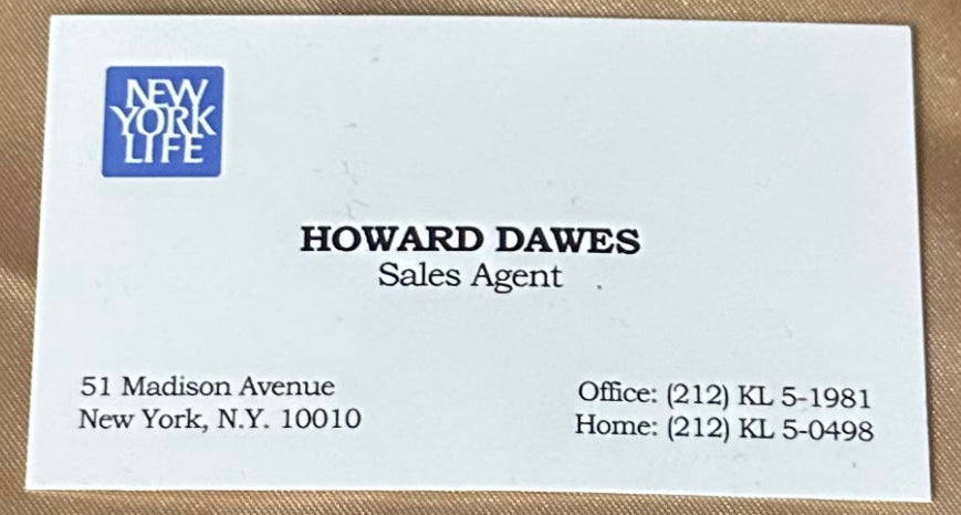 MAD MEN: Howard Dawes' Mid-Century Cufflinks & Business Card