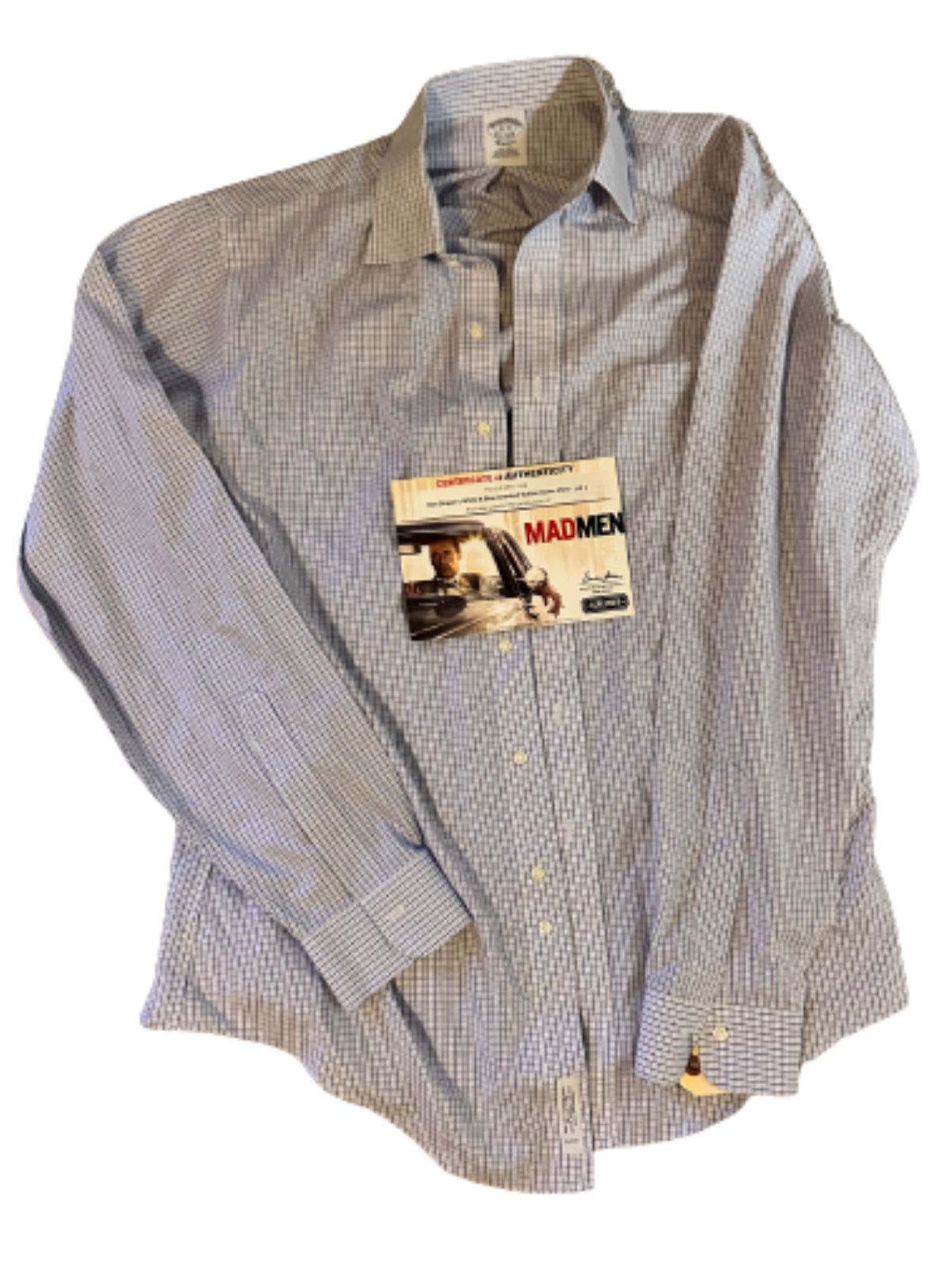MAD MEN: Donald Draper's White and Blue Check Button Shirt (16/35/6)