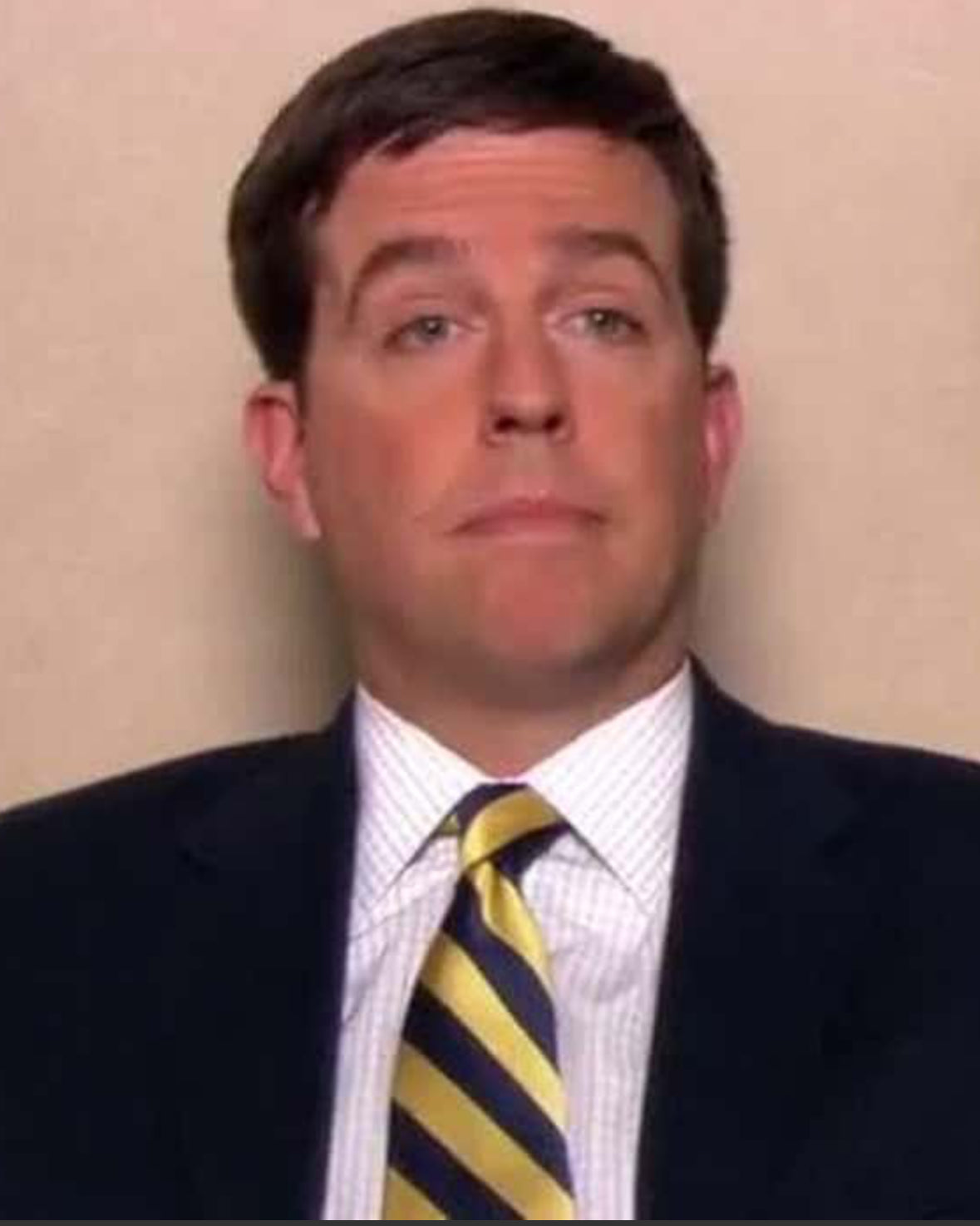 THE OFFICE: Andy’s The Yellow and Blue stripe silk Necktie