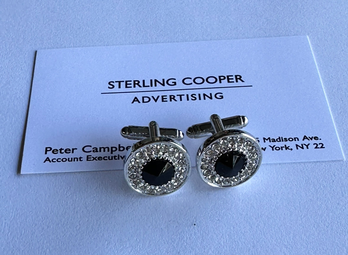 MAD MEN: Pete Cambell's Mid-Century Cufflinks and Business Card