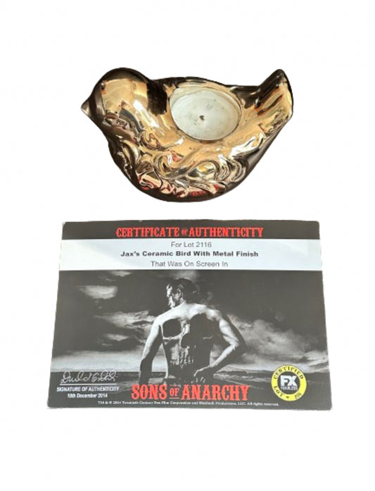 SONS OF ANARCHY : Jackson Teller's Ceramic Gold Plated Bird Prop