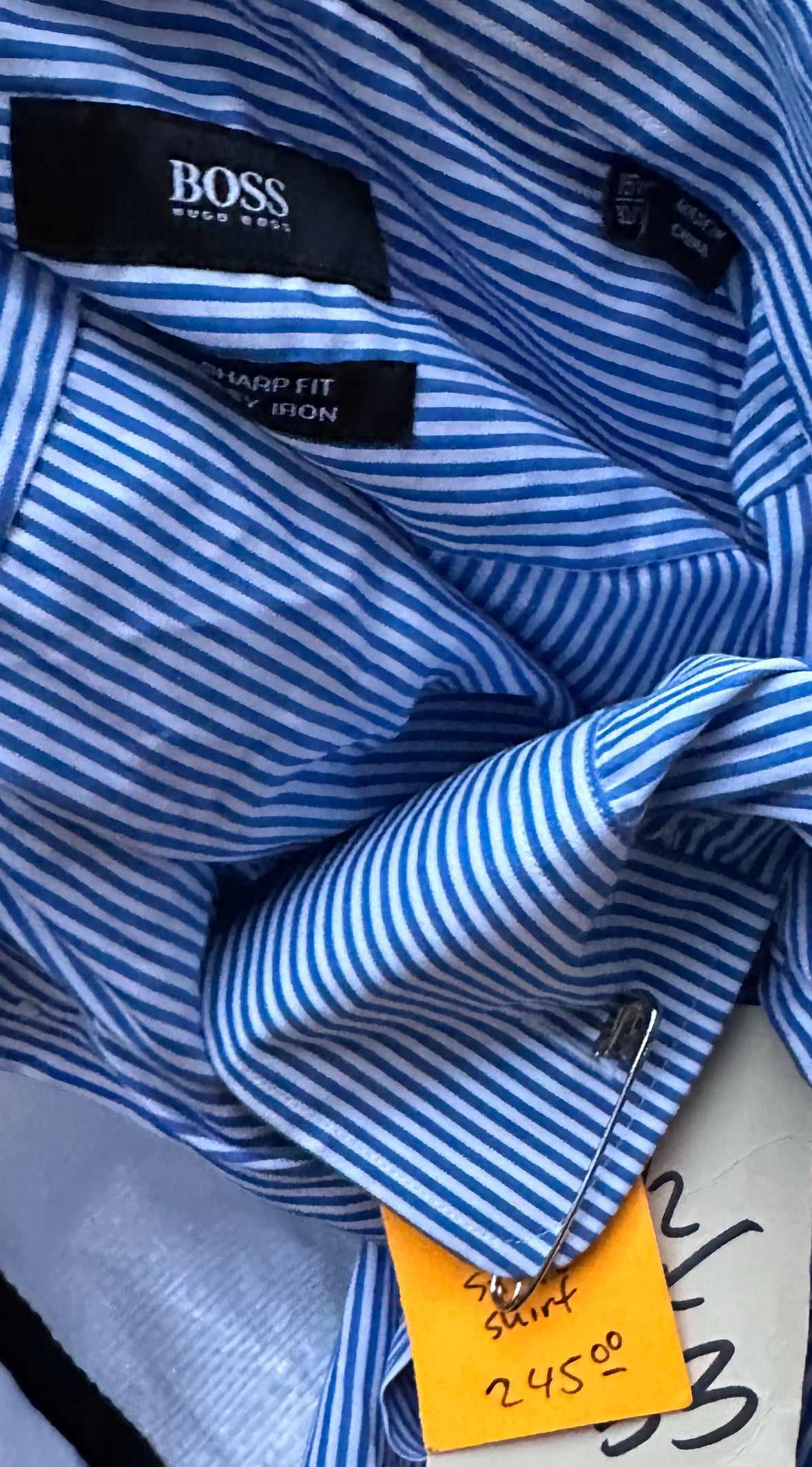 THE OFFICE: Michael’s HUGO BOSS Blue Stripe Shirt