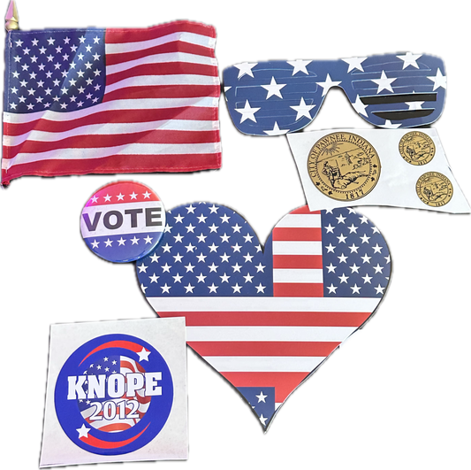 PARKS AND RECREATION: Leslie's Campaign Swag & Pawnee Stickers