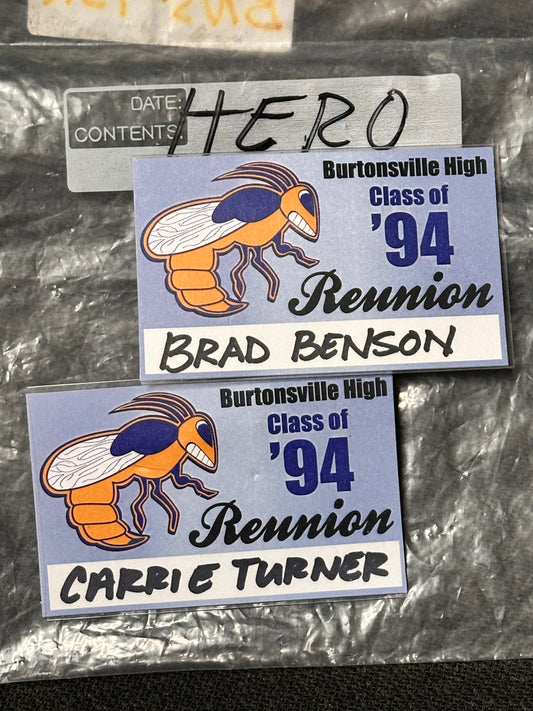 BONES: Dr Brennan's HERO High-school Reunion Classmate Nametags
