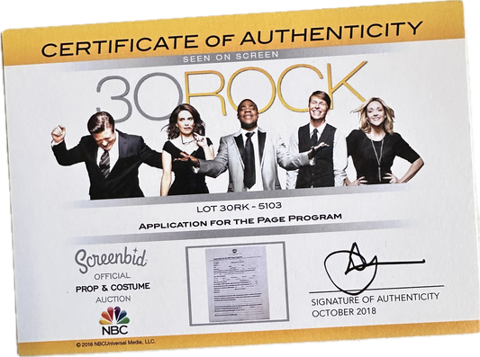 30 Rock: Application for the Page Program