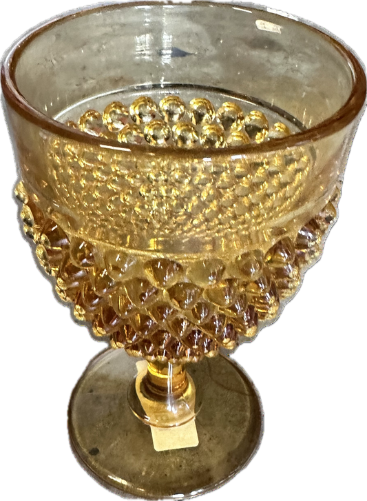 MAD MEN: Betty's Mid-Century Yellow Deco Wine Glass