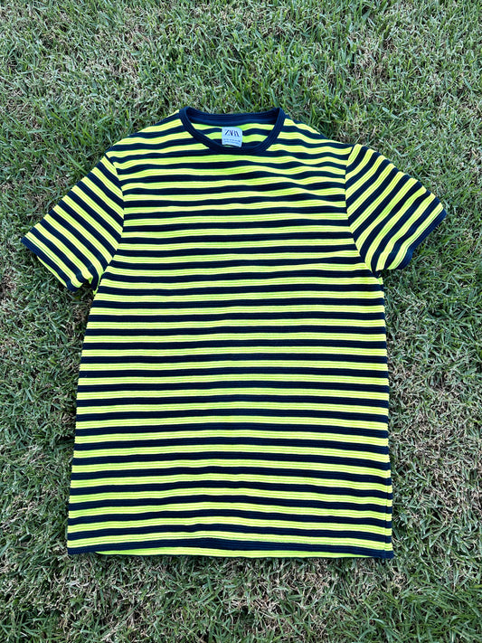 NEW GIRL: Winston Bishop's  ZARA Blue & Yellow Stripe Shirt (M)