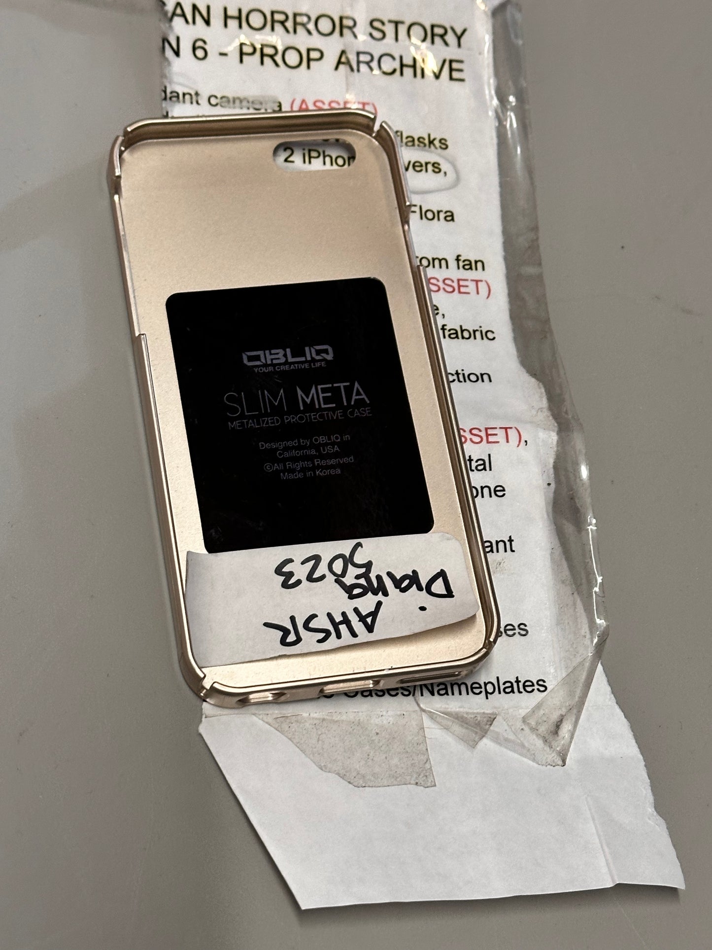 American Horror Story Roanoke: Diana's HERO Gold Obliq iPhone Case