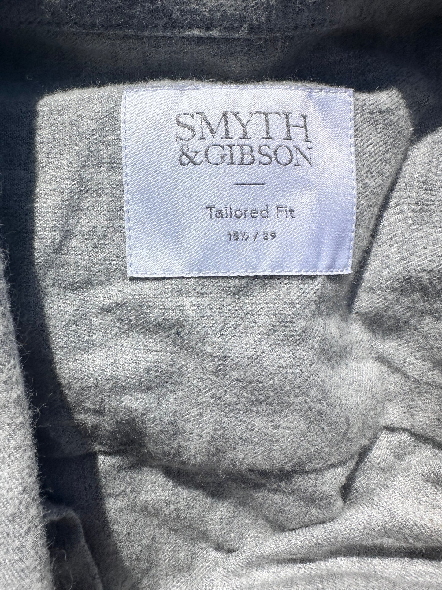 THE GENTLEMEN: Dry Eyes' Grey SMYTH & GIBSON Long sleeve Taylor fit Shirt (16.5)