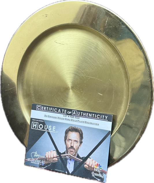HOUSE: Dr Gregory House CB2 Gold Serving Plate from kitchen