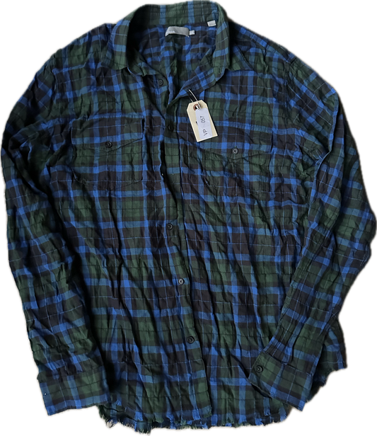 VEEP:  Tom James Blue VINCE Plaid Shirt (L)