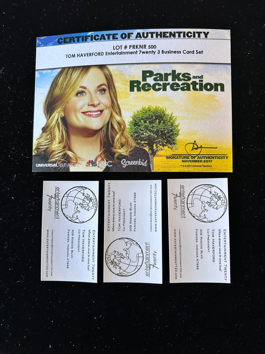 PARKS AND RECREATION: Tom Haverford Entertainment 7wenty Business Card Set