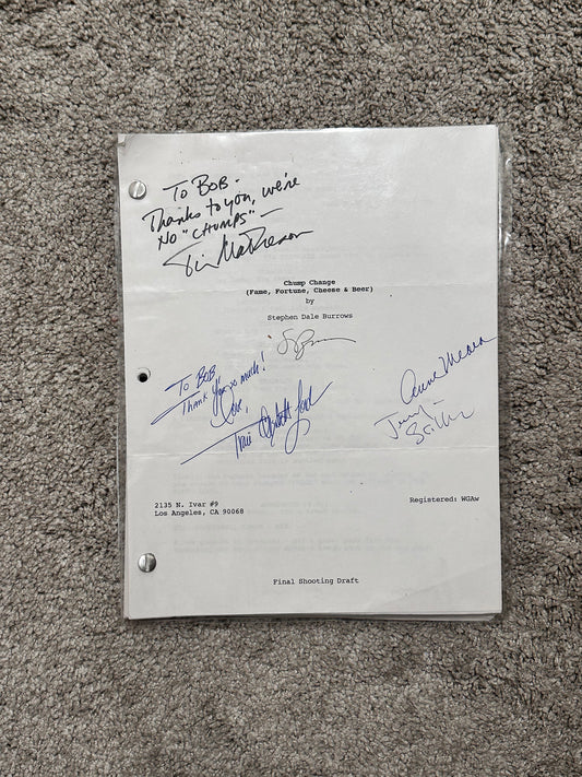 CHUMP CHANGE MOVIE: Director and Cast Signed Script from MIRAMAX Archive