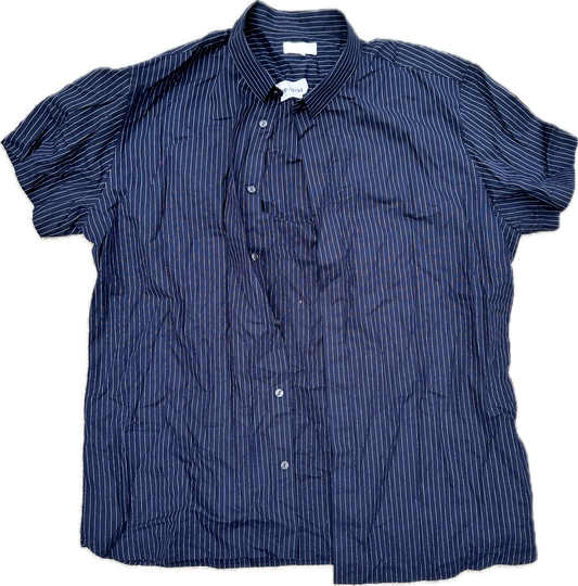 BONES: Agent Booth's Calvin Klein Blue and White Pin Stripe Short Sleeve Shirt (XL)