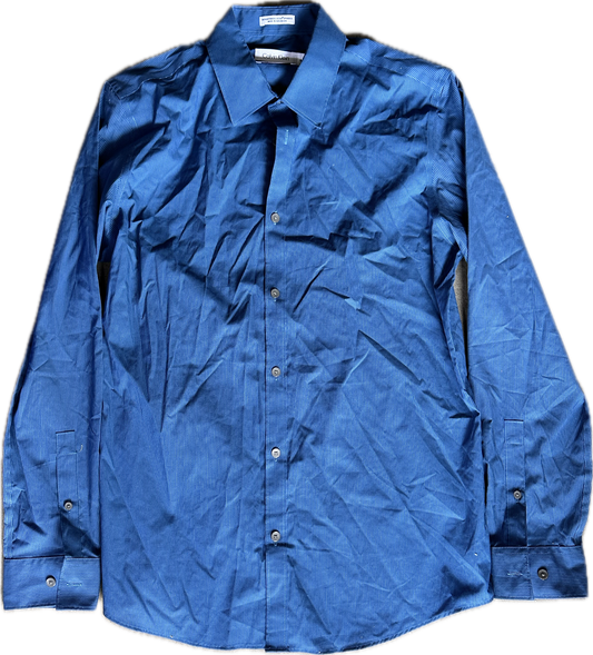 BONES: Agent Booth's Calvin Klein Blue Stripe Long Sleeve Shirt (L)