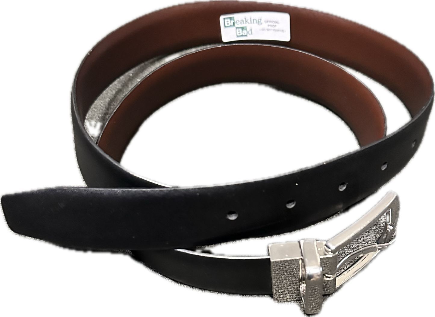 BREAKING BAD: Walter White HERO Dark brown Genuine Leather Silver buckle Belt (36)