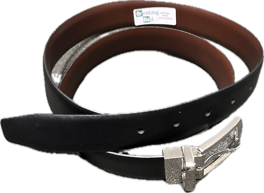 BREAKING BAD: Walter White HERO Dark brown Genuine Leather Silver buckle Belt (36)