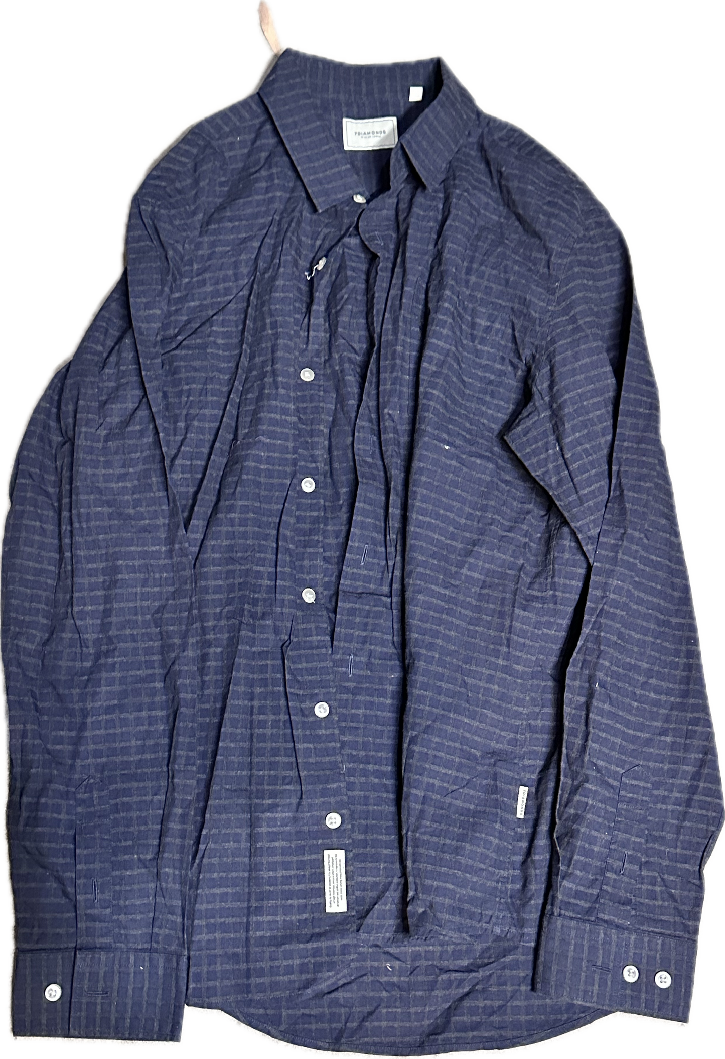 JUSTIFIED: Raylan's 7Diamonds HERO LONG-sleeve plaid button Shirt (M)