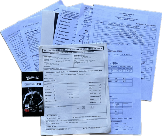 SONS OF ANARCHY: Tara Knowles HERO Hospital Admittance Paperwork and File
