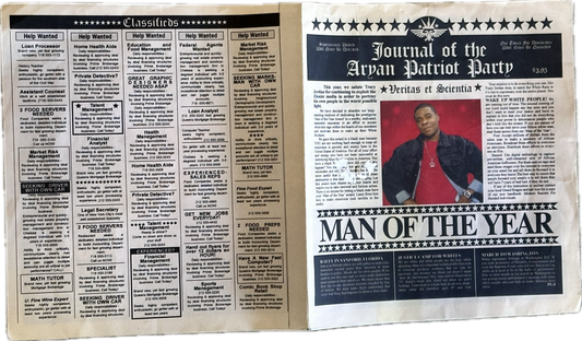 30 Rock: Tracy Jordan's "Man of the Year" for the Journal of Aryan Patriot Party