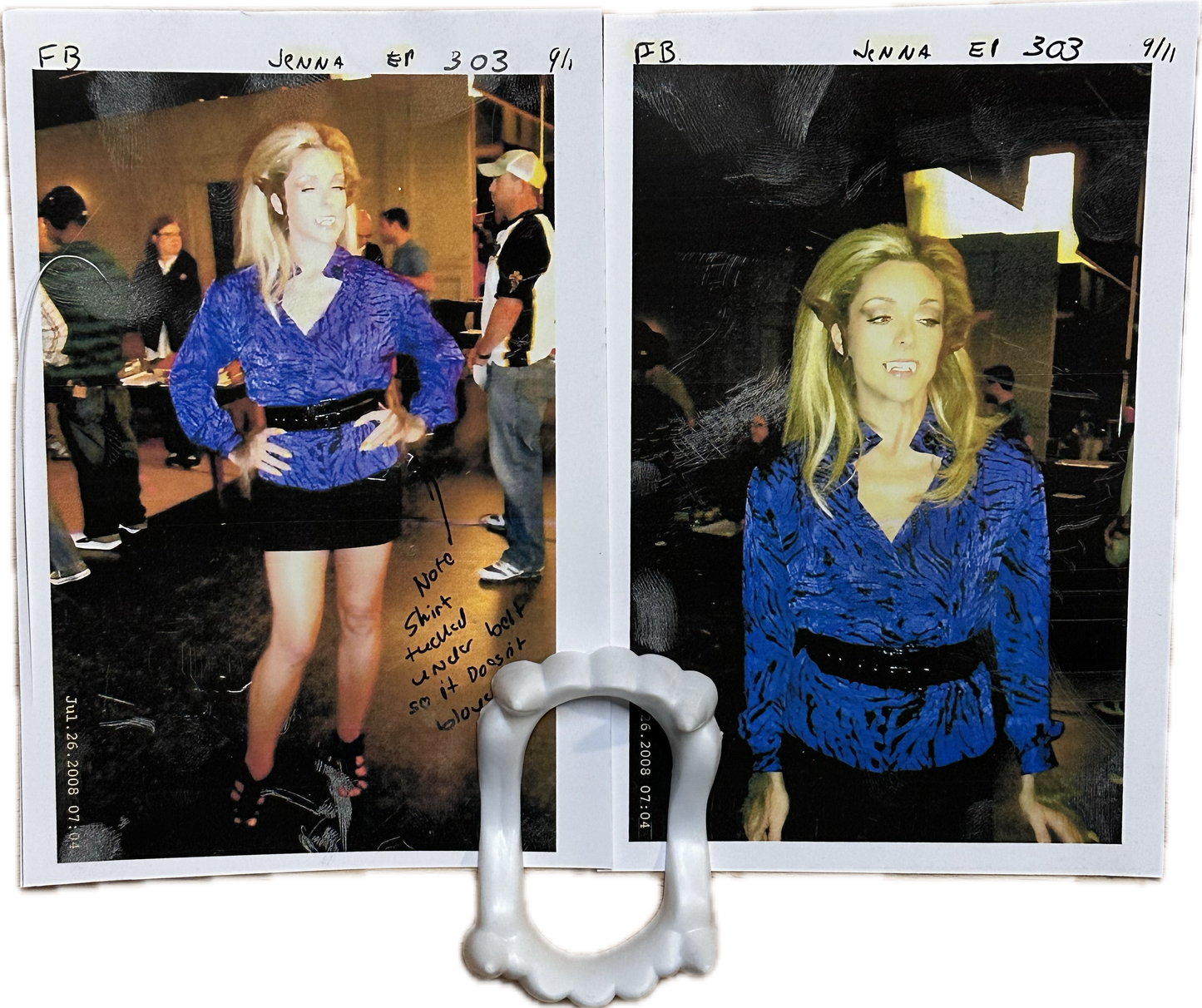 30 ROCK: Jenna's Behind The Scenes Continuity Picture and Prop Vampire Teeth