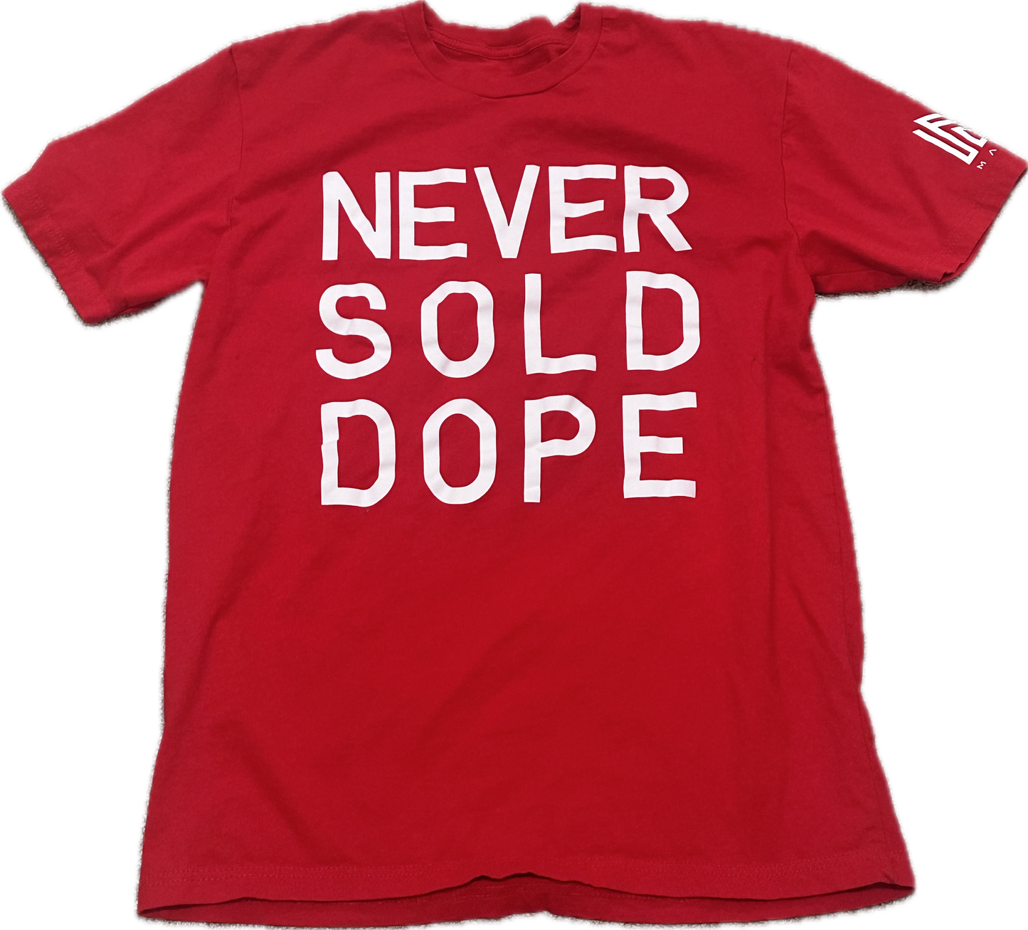 BALLERS : Ricky’s NEVER SOLD DOPE Red Short sleeve Shirt (M)