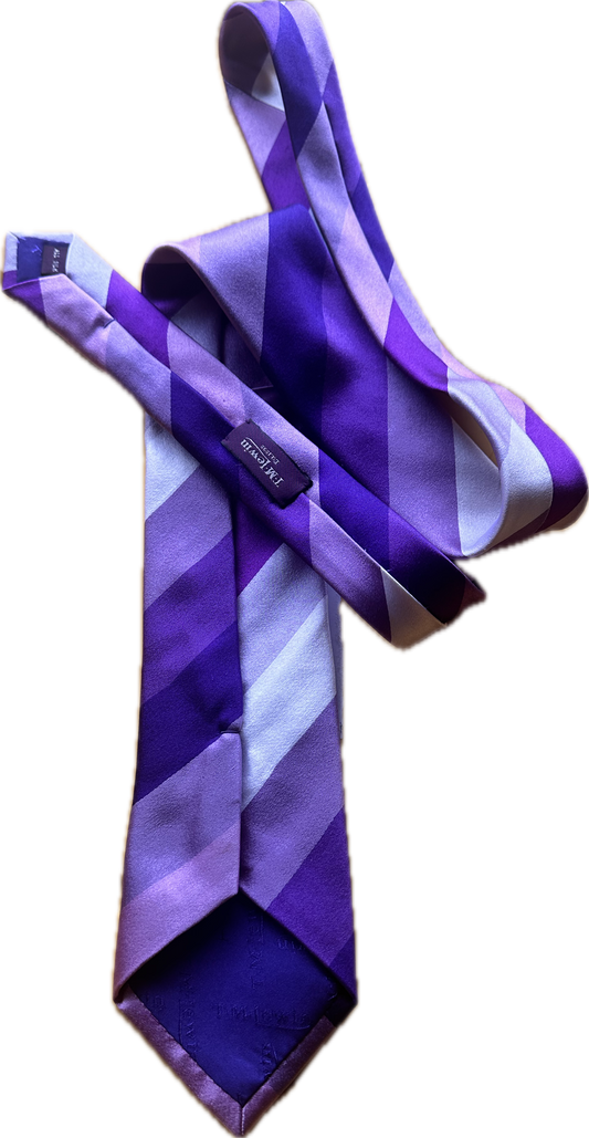 MAD MEN: Don Draper’s Vintage Purple Stripe Necktie and Business Card