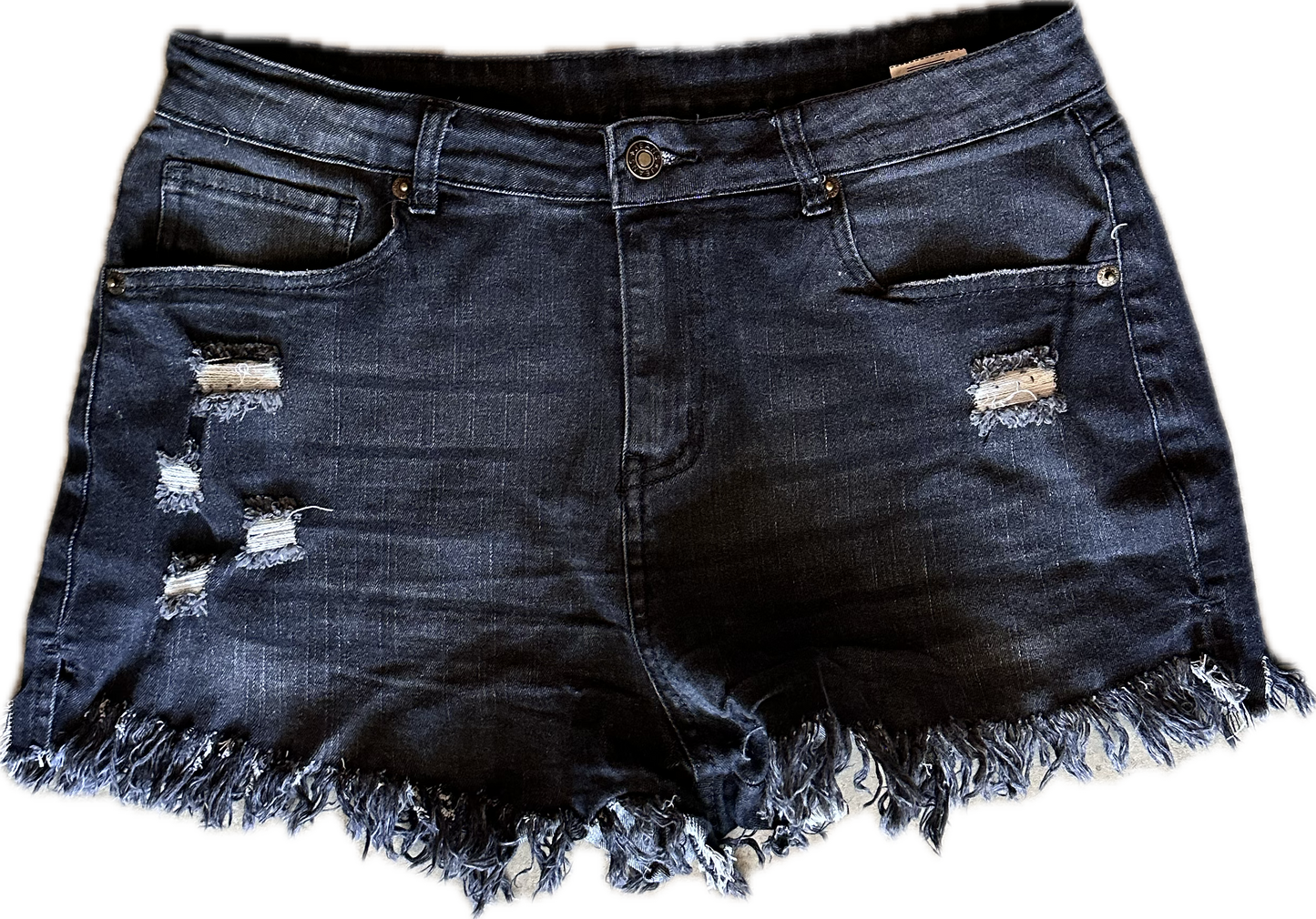 The Mindy Project: Mindy’s Black Denim Cut off Shorts (L)