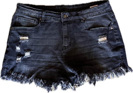 The Mindy Project: Mindy’s Black Denim Cut off Shorts (L)