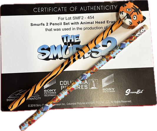 SMURFS 2 MOVIE:  Blue Winslow's Pencil with Animal Head Eraser