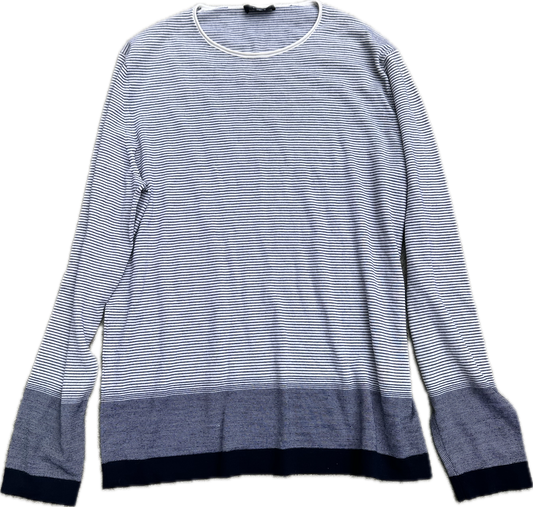 NEW GIRL: Nick Miller's THEORY stripe Pull over Long Sleeve Shirt (M)