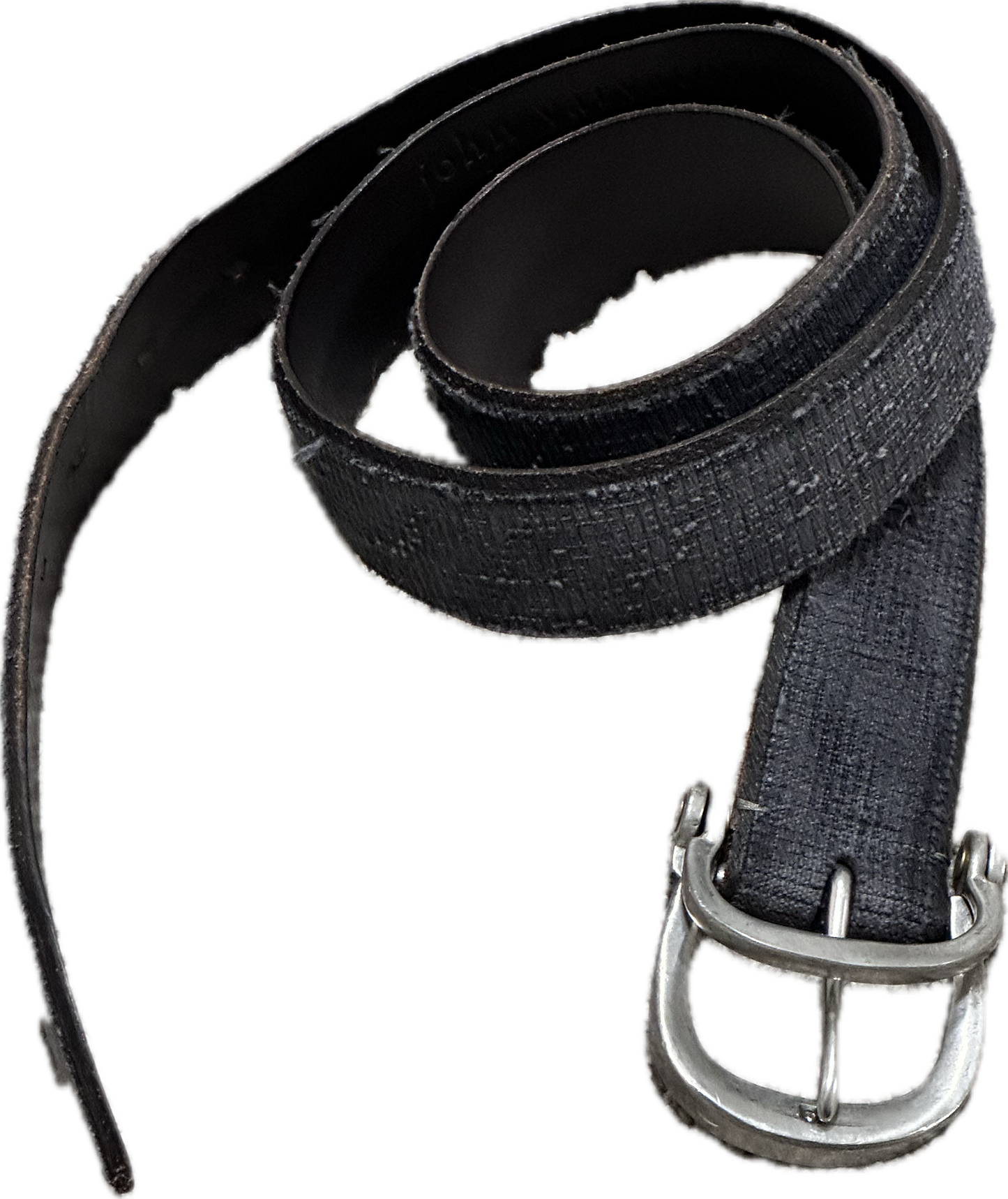 THE GENTLEMEN: Michael's JOHN VARVATOS Silver Buckle Full Grain Hide Leather Belt(36)