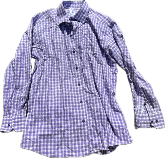 Mad Men: Roger Sterling's LS Purple Plaid Shirt (16.5/17)