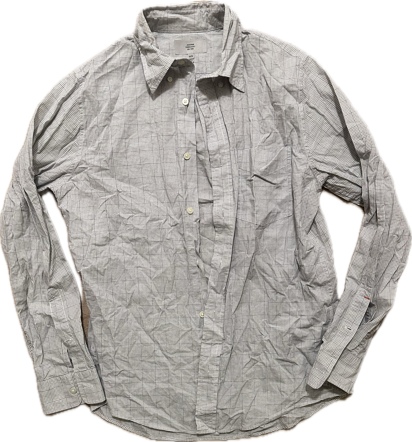 JUSTIFIED: Raylan's JACK SPADE Blue and White small Plaid Button Down Shirt (M)